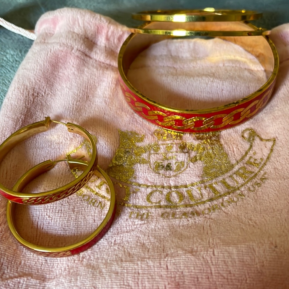 Juicy couture matching bracelet and earrings Y2K